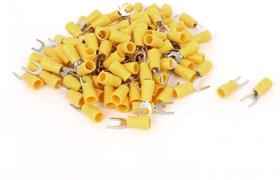 Terminal Garfo Technoise Pré-Isolado Amarelo 4 a 6mm - Pacote Com 100 Peças