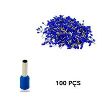 Terminal Ilhós Isolado Simples Para Cabo 2,50mm Azul