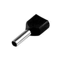 Terminal Ilhos Tubular Duplo 2x1,5mm Preto 15a - 100 Peças Terminal Ilhos Tubular Duplo 2x1,5mm Preto 15a - 100 Peças