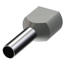 Terminal Ilhós Tubular Duplo 2x4mm 28A Cinza Decorlux - Pacote 100 unidades