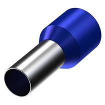 Terminal Ilhós Tubular Simples Curto 16mm 68A Azul Decorlux - Pacote 100 unidades