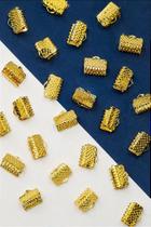 Terminal Jacaré 10mm Banhado a Ouro 18k - 10 Peças Terminal Jacaré 10mm Banhado a Ouro 18k - 10 Peças