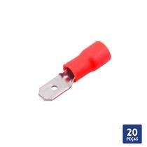 Terminal Macho Pré-Isolado Vermelho 0,5mm a 1,5mm 20 Pçs