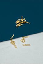 Terminal Nylon 1mm com Banho de Ouro - 01 Par de Terminais e Fecho