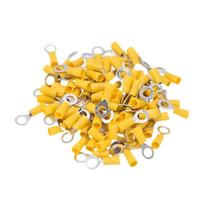 Terminal Olhal Pré Isolado Amarelo 4mm 6mm M5 100 Pçs