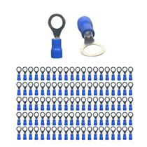 Terminal Olhal Pré-isolado Azul 1,5mm A 2,5mm M6 100 Pçs