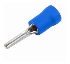 Terminal Pino Agulha Pre Isolado 1,5mm A 2,5mm Azul 100un