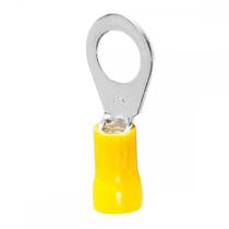 Terminal Pre-Isol Olhal 4,0-6,0 Amarelo F3,7 - Kit C/100 Unidades
