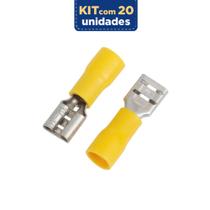 Terminal Pre Isolado Macho 4~6mm Amarelo 20 pecas Eletrokit