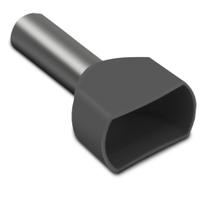 Terminal Pré-Isolado Tubular Duplo 4,0mm² Cinza TE4012