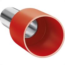 Terminal. Sforplast Tubular Ilhos Isolado Simples 10,0Mm Comprimento 12Mm - Vermelho