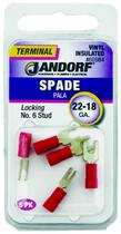 Terminal Spade-Lock Jandorf de vinil de calibre 22-18 6 Stud