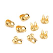 Terminal Tips Dourado em Metal para Bijuteria 2.4mm com 300 unidades Terminal Tips Dourado em Metal para Bijuteria 2.4mm com 300 unidades