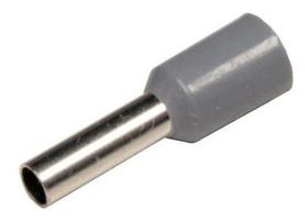 Terminal Tubular Ilhos Cinza 0.75mm² Com 100 Peças