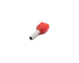 Terminal Tubular Ilhós Duplo Isolado 17 AWG 1mm² Vermelho - ES16100-2 - Eletro Service