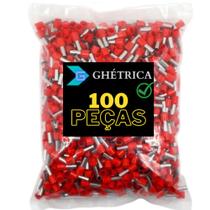 Terminal tubular ilhos ghetrica 10mm² - 100peças - GHÉTRICA