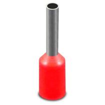Terminal tubular simples de 1,00mm-e1008-100pc- vermelho