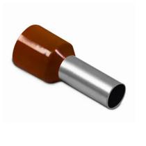 Terminal tubular simples de 25,00mm-e2516-100pc- marron