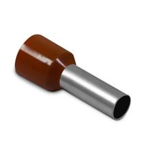 Terminal tubular simples longo de 10,00mm-e1018 100pc-marron