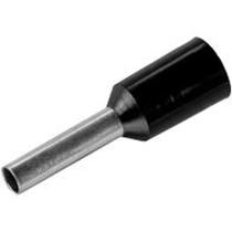 Terminal tubular simples preto 1,5 mm c8 pacote com 100 unidades