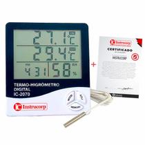 Termo-Higrômetro Digital com Certificado de Calibração - Instrucorp IC-2070