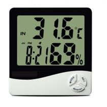Termo Higrometro digital com max e min medidor de temper e umidade com relogio e alarme i - Incoterm