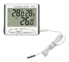 Termo-Higrômetro Digital - mede temperatura externa, interna e humidade