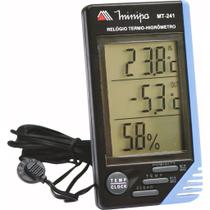 Termo-Higrômetro Digital MT-241 Preto Sensor Interno e Externo