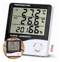 Termo-higrômetro Digital Relógio Umidade E Temperatura Do