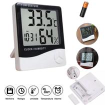 Termo-Higrômetro Digital Sensor Umidade Temperatura Relógio