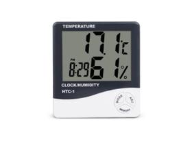 Termo Higrômetro Digital Temperatura E Umidade Relógio Htc-1