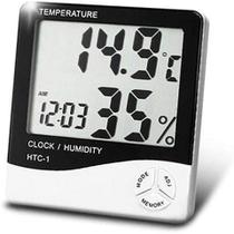 Termo-higrômetro Digital Termômetro E Higrômetro De Máxima E Mínima Com Relógio E Despertador HTC1 - TMT