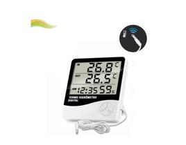 Termo-higrômetro Digital Termômetro Higrômetro Relógio - EXBOM