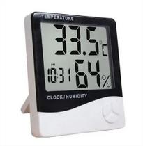 Termo-higrômetro Digital Termômetro Higrômetro Relógio - NEW