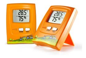 Termo-higrometro infantil laranja -10+60c umidade 10% a 99% incoterm.