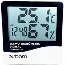 Termo Higrometro Medidor Temperatura Umidade Com Calibração Rastreável Sensor Externo Exbom Original