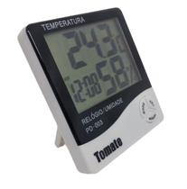 Termo-higrômetro relógio c/ alarme mede temperatura umidade