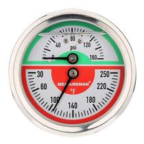 Termo-Manômetro Tridicator MEASUREMAN 2,5 polegadas 0-160 psi/30-250 C