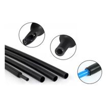 Termo Retrátil 3:1 Adesivado Com Cola 3/16 (4,8mm) - Preto - 5mts