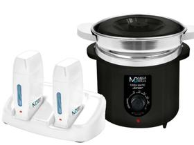 Termocera Panela Depilação 400g c/ Refil Preta + Base Dupla c/ 2 Rollon Toda Branca Mega Bell Termocera Panela Depilação 400g c/ Refil Preta + Base Dupla c/ 2 Rollon Toda Branca Mega Bell