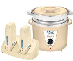 Termocera Panela Depilação 900g c/ Refil + Base Dupla c/ 2 Rollon Bege Mega Bell Termocera Panela Depilação 900g c/ Refil + Base Dupla c/ 2 Rollon Bege Mega Bell