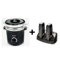 Termocera Preta +refil 400g +base Dupla +rollon Preto Mega