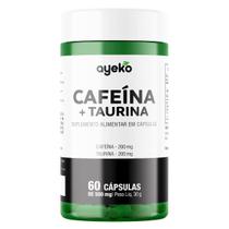 Termogênico Cafeína com Taurina 200mg Rende 60 doses - Ayeko Termogênico Cafeína com Taurina 200mg Rende 60 doses - Ayeko