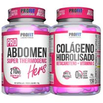 Termogênico Pro Abdomen Hers 60 Cápsulas + Colágeno Hidrolisado Com Vitamina C 150 Cápsulas - Profit