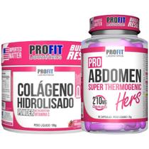 Termogênico Pro Abdomen Hers 60 Cápsulas + Colágeno Hidrolisado Com Vitamina C 150g - Profit
