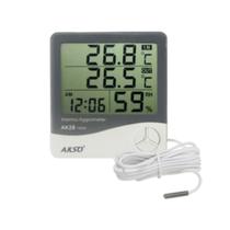 Termohigrômetro Digital Com Sensor Externo E Relógio Umidade e Temperatura Relativa do Ar Ak28 New Akso