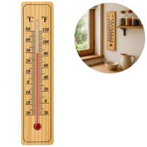 Termômetro Ambiente Madeira 20cm Interno e Externo