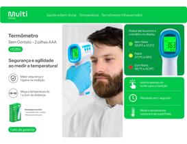 Termômetro Clínico Digital Laser Sem Contato Testa Ou Pulso Multilaser