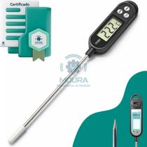 Termômetro Culinário Digital Espeto + Certificado De Calibração - Moura Instrumentos - Tp300p Preto Termômetro Culinário Digital Espeto + Certificado De Calibração - Moura Instrumentos - Tp300p Preto