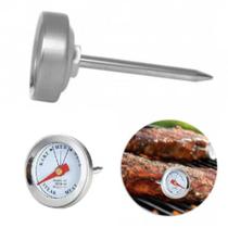 Termometro culinario em inox prana analogico espeto temperatura carne churrasco marca ponto